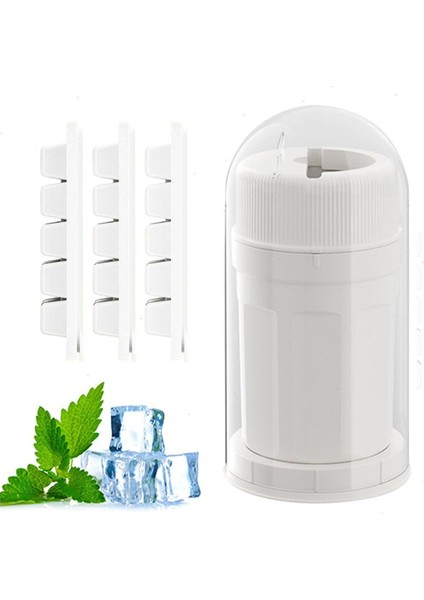 Döner Buz Izgarası Buz Bloğu Kalıbı Buz Yapma Kabı Ev Tipi Buz Yapma Kutusu Buz Makinesi Gıdaya Uygun Malzeme Kokusuz, Beyaz (Yurt Dışından)