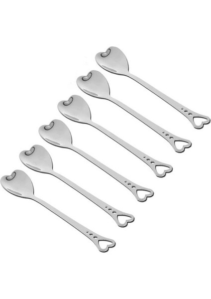 Adet Paslanmaz Çelik Kalp Şeklinde Kahve Kaşığı Mutfak Aksesuarları Tatlı Şeker Karıştırma Kaşığı Çay Kaşığı Yemek Takımı (Yurt Dışından)