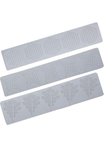 Fayans Kek Fondan Kalıbı 3 Parça Petek Kalıp Yaprak ve Kelebek Yeniden Kullanılabilir Kabartma Matı Dantel Silikon Kalıp (Yurt Dışından)