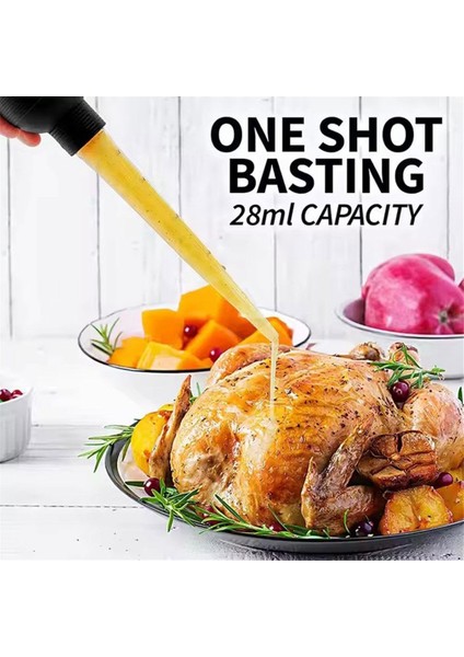 Hindi Baster Silikon Vakumlu Ampul ve Temizleme Fırçası Et, Tavuk, Sığır Eti, Pişirme, Marinat, Barbekü Aletleri Için (Yurt Dışından) fırsatları