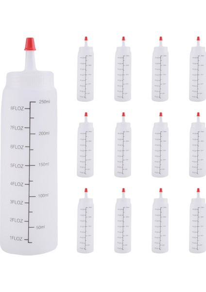 Kırmızı Uçlu Kapaklı 12'li Paket 8 Oz Sos Sıkma Şişeleri - Ketçap, Soslar ve Şuruplar Için Dayanıklı Plastik Sıkma Şişesi (Yurt Dışından) modelleri