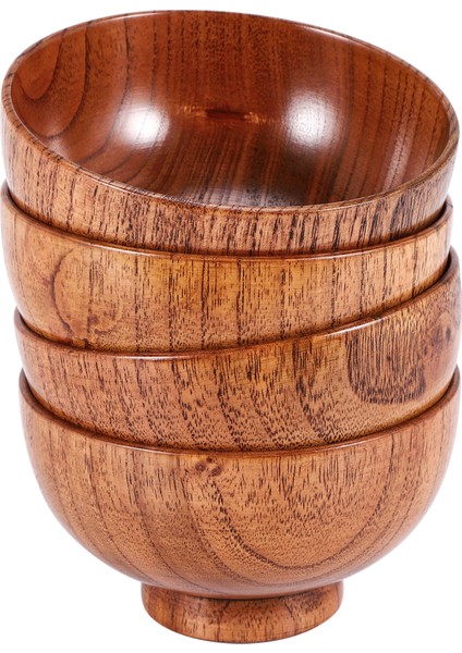 Jujube Japon Tarzı Ahşap Kase Ahşap Pirinç Kase Erişte Kase Masif Ahşap Kase, Çap 4,5 Inç x 2-5 / 8 Inç, Pirinç, Çorba, Sos, Dekorasyon Için (Orta) 4 Paket (Yurt Dışından) modelleri