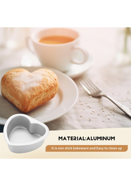 3'lü Alüminyum Kalp Şeklinde Yapışmaz Kek Kalıbı Seti - Çıkarılabilir Tabanlı Kendin Yap Pişirme Kalıbı Aracı - 4 Inç (Yurt Dışından) indirimleri
