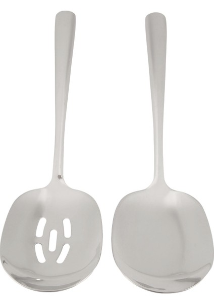 Servis Kaşığı Seti, 10 Inçlik Oluklu Kaşık ve Servis Kaşığı, Kaşıklar, Gümüş Eşya, Yemek Kaşığı, Makarna Kaşığı, 2'li Paket (Yurt Dışından) fiyatları