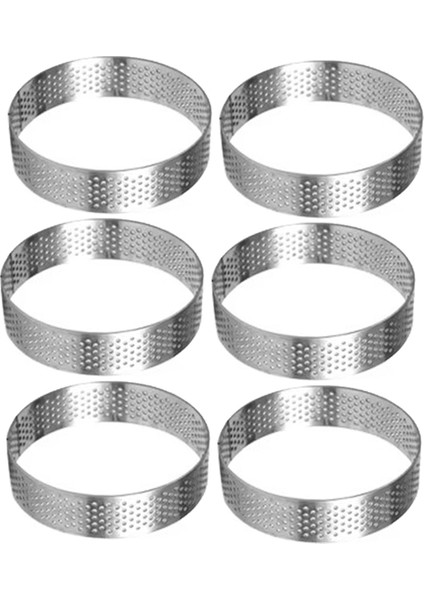 Adet 18 cm Delikli Yuvarlak Tart Halkaları Yuvarlak Paslanmaz Çelik Meyveli Turta Kiş Kek Mus Kalıbı Mutfak Pişirme Aracı (Yurt Dışından)