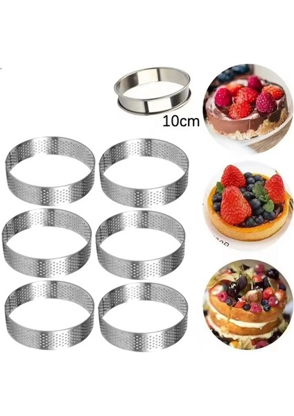 Adet 18 cm Delikli Yuvarlak Tart Halkaları Yuvarlak Paslanmaz Çelik Meyveli Turta Kiş Kek Mus Kalıbı Mutfak Pişirme Aracı (Yurt Dışından) fiyatları