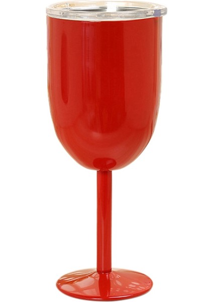 Şarap Kadehi Paslanmaz Çelik Çift Katmanlı Kadeh Renkli Büyük Kapasiteli Bardak Dayanıklı Şarap Bardağı Kırmızı (Yurt Dışından)