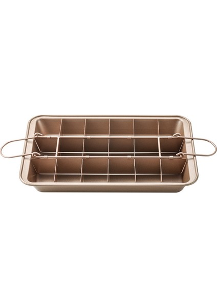Bölmeli Brownie Tepsisi, Yapışmaz Ekmek Tepsisi, Fırın Tepsisi, Kek Için 18 Önceden Kesilmiş Kare Kalıp (Yurt Dışından)