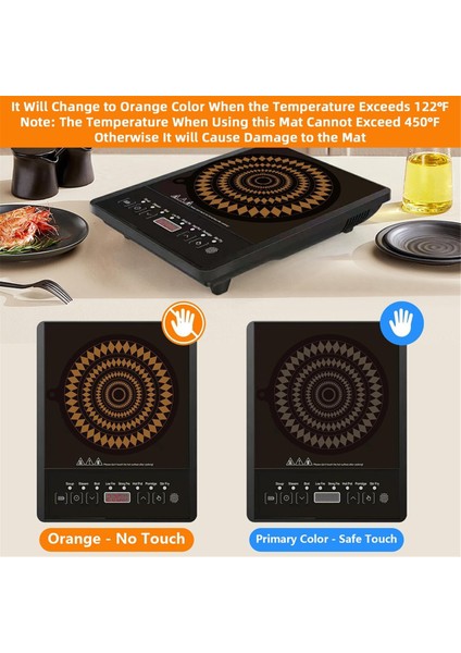 2 Adet Termokromik Silikon Indüksiyonlu Ocak Koruyucu Mat - Indüksiyonlu Pişirme Kapları Için Kaymaz Indüksiyonlu Ocak Matı (Yurt Dışından) fırsatları