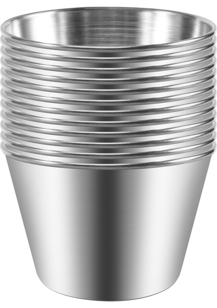 12'li Paket - Premium Fırçalanmış Paslanmaz Çelik Sos Kapları, Baharat Kapları, Sıvı Soslar ve Kaseler - 2,5 Oz 70 ml (Yurt Dışından) fiyatları