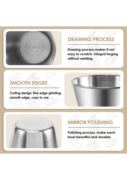 12'li Paket - Premium Fırçalanmış Paslanmaz Çelik Sos Kapları, Baharat Kapları, Sıvı Soslar ve Kaseler - 2,5 Oz 70 ml (Yurt Dışından) indirimleri