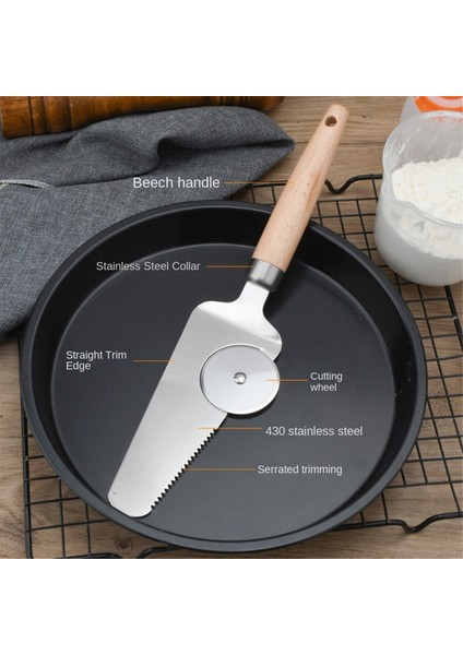Meyveli Turta Küreği, Silindir Dişli Pizza Küreği, Pizza Kesici, Pişirme Gereçleri, Pasta Küreği, Ev Sofra Takımı (Yurt Dışından)