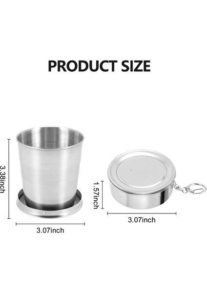 Katlanır Bardak Teleskopik Bardak Geri Çekilebilir Bardak Spor Yürüyüş Kamp 240ML Anahtarlık (Yurt Dışından)