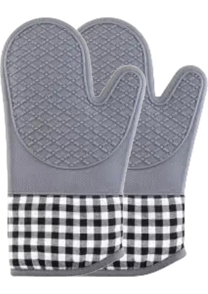 Yüksek Sıcaklıkta Haşlanmaya Karşı Silikon Yalıtımlı Mutfak Eldivenleri Mutfak Pişirme Eldivenleri (Yurt Dışından)