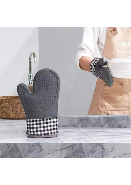 Yüksek Sıcaklıkta Haşlanmaya Karşı Silikon Yalıtımlı Mutfak Eldivenleri Mutfak Pişirme Eldivenleri (Yurt Dışından) fiyatları