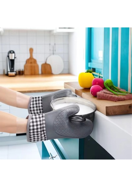 Yüksek Sıcaklıkta Haşlanmaya Karşı Silikon Yalıtımlı Mutfak Eldivenleri Mutfak Pişirme Eldivenleri (Yurt Dışından) modelleri