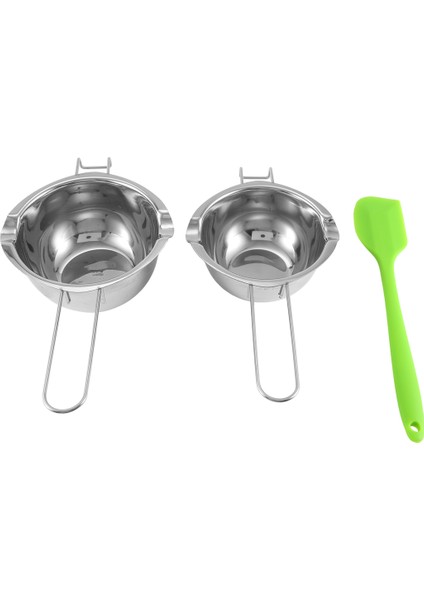 Çikolata, Şeker, Tereyağı, Peynir Için Silikon Spatulalı 2'li Çift Kazanlı Eritme Kabı (400ML ve 600ML) (Yurt Dışından)