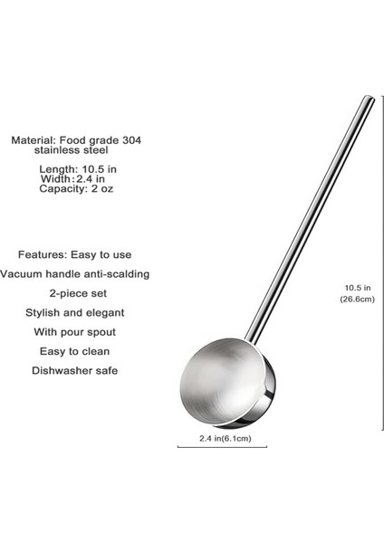Küçük Çorba Kepçesi Paslanmaz Çelik Metal Derin Kaşık Dökme Ağızlı 2 Oz Uzun Saplı Sos Kepçeleri Isıya Dayanıklı 10,5 Inç (Yurt Dışından) fiyatları