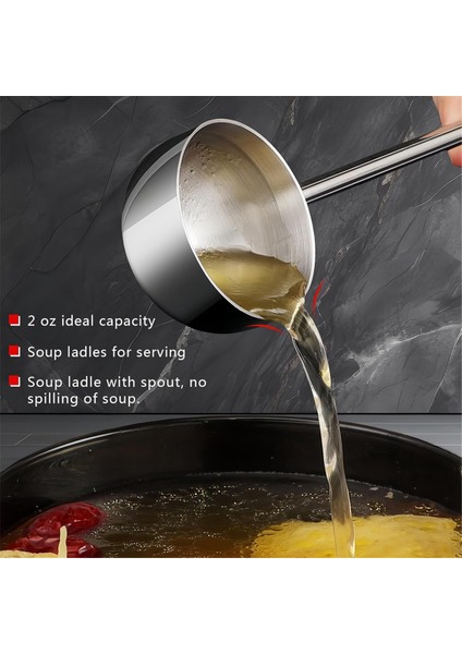 Küçük Çorba Kepçesi Paslanmaz Çelik Metal Derin Kaşık Dökme Ağızlı 2 Oz Uzun Saplı Sos Kepçeleri Isıya Dayanıklı 10,5 Inç (Yurt Dışından) modelleri