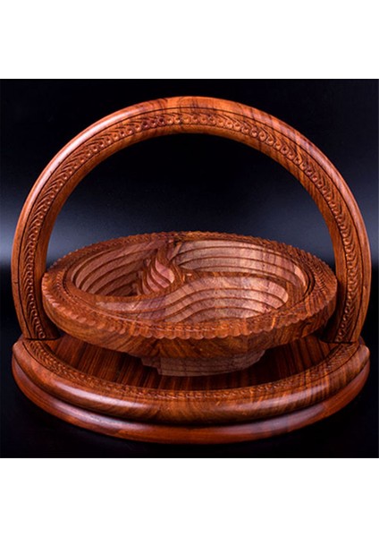 El Yapımı Ahşap Oyma Meyve Tabağı Ahşap Meyve Sepeti Katlanabilir Kuru Meyve Sepeti Katlanabilir Ekmek Kuruyemiş Sepetleri, 3 Izgara (Yurt Dışından) modelleri