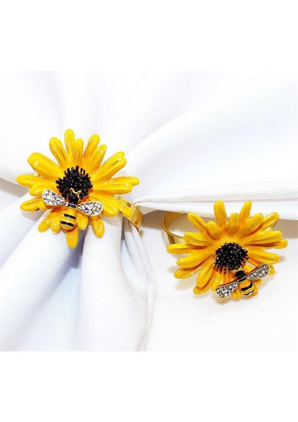 Adet Peçete Halkası Ayçiçeği Metal Peçete Halkası Tutucu Sonbahar Peçete Halkaları Akşam Yemeği Düğün Noel Şükran Günü Için (Yurt Dışından) fiyatları