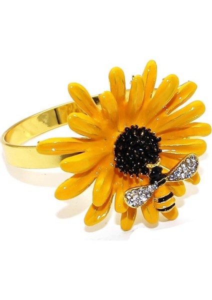 Adet Peçete Halkası Ayçiçeği Metal Peçete Halkası Tutucu Sonbahar Peçete Halkaları Akşam Yemeği Düğün Noel Şükran Günü Için (Yurt Dışından) modelleri