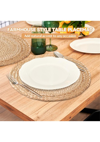 Boho Amerikan Servis Altlığı 6'lı Set - El Yapımı Dokuma Amerikan Servis Altlığı Su Sümbülü Paspasları, Yemek Masası Mutfak Için Yuvarlak Amerikan Servis Altlığı 13 Inç (Yurt Dışından) indirimleri