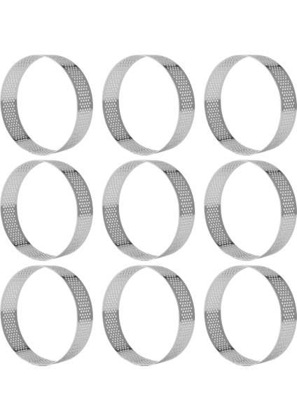 9'lu Paket Yuvarlak Tart Halkası, Mus Halkaları, Paslanmaz Çelik Isıya Dayanıklı Delikli Mus Halkaları, Metal Yuvarlak Halka Kalıbı (Yurt Dışından) fiyatları