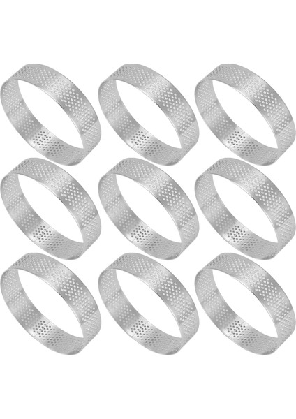 9'lu Paket Yuvarlak Tart Halkası, Mus Halkaları, Paslanmaz Çelik Isıya Dayanıklı Delikli Mus Halkaları, Metal Yuvarlak Halka Kalıbı (Yurt Dışından) modelleri