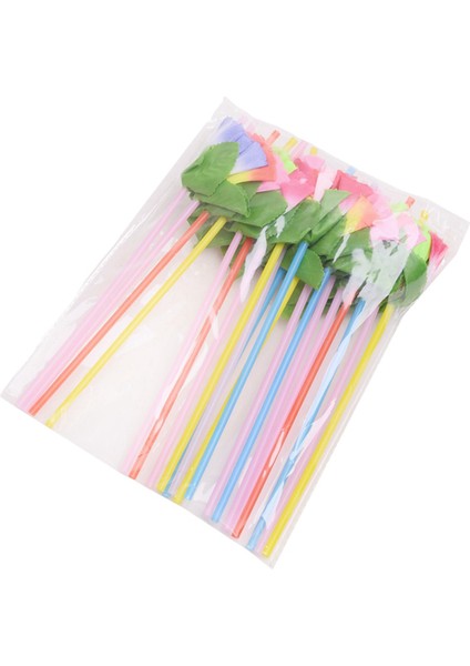 Hawaii Temalı Parti, Plaj, Tropikal Doğum Günü, Düğün, Parti Dekorasyon Malzemeleri Için 20 Adet Çiçekli Pipet (Yurt Dışından)
