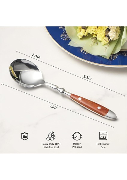 Parça Çorba Kaşığı Seti, Rahat Bakalit Saplı Paslanmaz Çelik Kaşıklar, Ağır Metal Yuvarlak Kaşıklar (Yurt Dışından) fırsatları