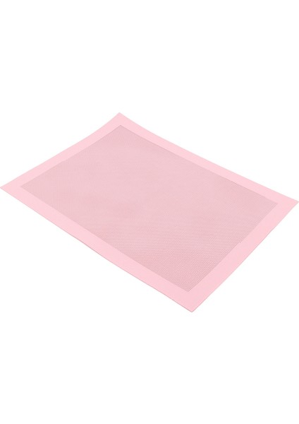 Delikli Pişirme Matları, Yarım Tabaka Için 2 Adet Pembe Silikon Mat, Ekmek/pasta Yapımı Için Yapışmaz Yeniden Kullanılabilir Fırın Kaplamaları (Yurt Dışından)