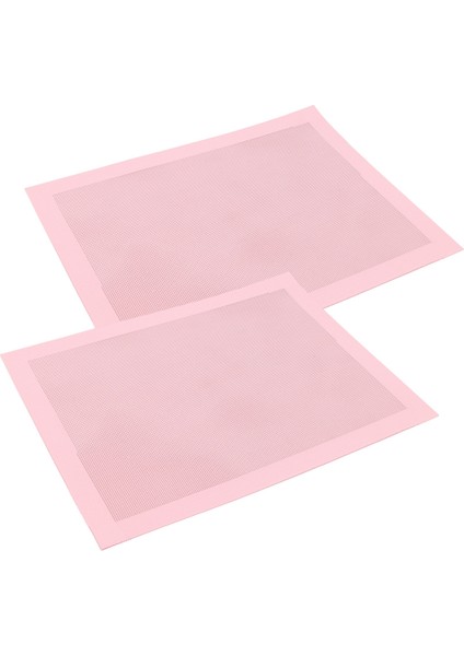 Delikli Pişirme Matları, Yarım Tabaka Için 2 Adet Pembe Silikon Mat, Ekmek/pasta Yapımı Için Yapışmaz Yeniden Kullanılabilir Fırın Kaplamaları (Yurt Dışından) fırsatları