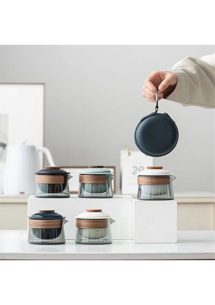 Kase 3 Bardak Çay Fincanı Seti Ev Çay Yapımı Seyahat Çay Seti Açık Hava Taşınabilir Çanta Çin Çay Seti Malzemeleri, C (Yurt Dışından) indirimleri