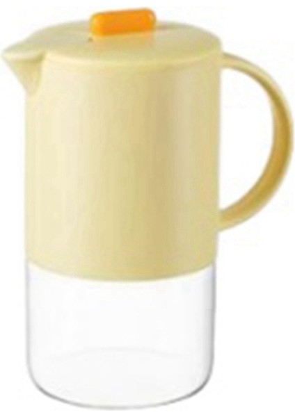 Taşınabilir Cam Su Sürahisi Kapaklı Mutfak Kahve Potu Saplı Kahve Çaydanlık Kahve Eşyaları Çay Takımı 1500ML Sarı (Yurt Dışından)