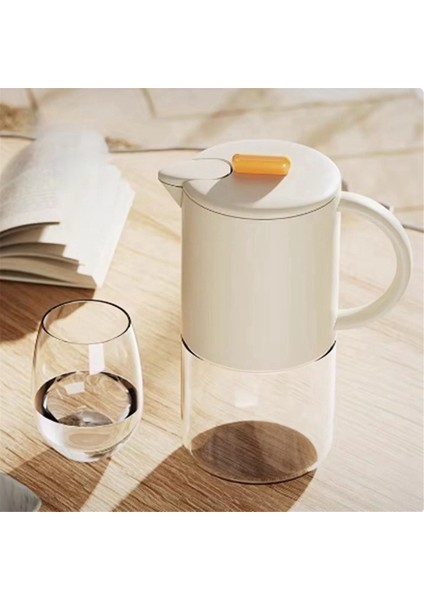 Taşınabilir Cam Su Sürahisi Kapaklı Mutfak Kahve Potu Saplı Kahve Çaydanlık Kahve Eşyaları Çay Takımı 1500ML Sarı (Yurt Dışından) indirimleri