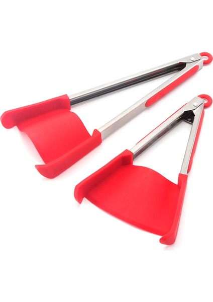 Mutfak Spatulası ve Maşası Yapışmaz, Isıya Dayanıklı, Paslanmaz Çelik Çerçeve, Gıda Sınıfı Silikon ve Bulaşık Makinesinde Yıkanabilir Kırmızı (Yurt Dışından)