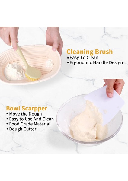 2'li Ekmek Mayalama Sepeti Seti, 25 cm Oval Ekşi Mayalı Ekmek Pişirme Malzemeleri, Ekmek Yapımı Başlangıç Seti, Mayalama Sepetleri (Yurt Dışından) fiyatları