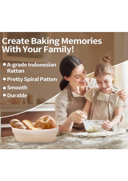 2'li Ekmek Mayalama Sepeti Seti, 25 cm Oval Ekşi Mayalı Ekmek Pişirme Malzemeleri, Ekmek Yapımı Başlangıç Seti, Mayalama Sepetleri (Yurt Dışından) modelleri