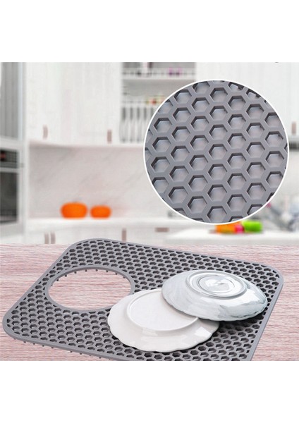 Silikon Lavabo Matı, Arka Tahliyeli Mutfak Lavabosu Için 2'li Paket Lavabo Koruyucu, Katlanabilir Kaymaz Isıya Dayanıklı Lavabo Matı (Yurt Dışından)