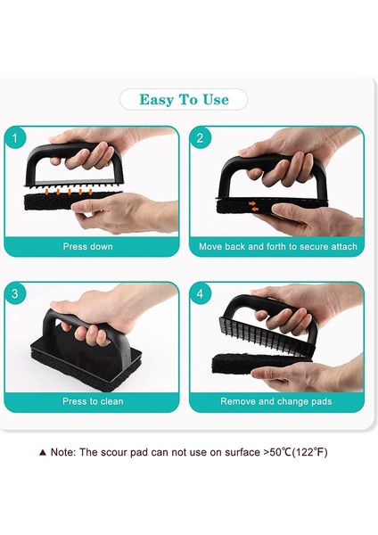 Izgara Temizleme Seti Düz Üstlü Ovma Pedleri ve 6 Inçlik Izgara Kazıyıcı Çizmeyen Izgara Ovma Temizleme Pedi (Yurt Dışından) fiyatları