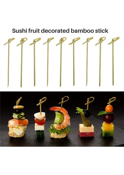 500 Paket Bambu Kokteyl Kürdanları, Kokteyl Kürdanları, Bambu Şişler, Meze Kürdanları 4 Inç (Yurt Dışından)