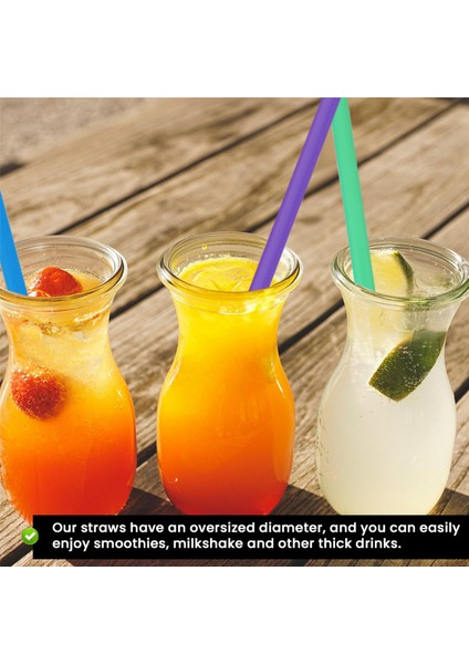 300 Adet 10,3 Inç Jumbo Pipet Smoothie Pipetleri Milkshake Pipetleri Ekstra Geniş Ekstra Uzun Çeşitli Parlak Renkler (Yurt Dışından) indirimleri