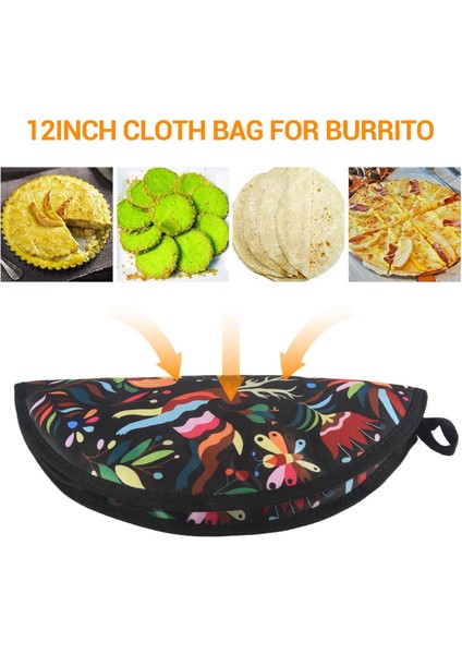 Burrito Için 12 Inç Bez Çanta, Mikrodalga Restoran Yemeği Krep Için Taşınabilir Tortilla Isıtıcı Kese, C (Yurt Dışından) indirimleri
