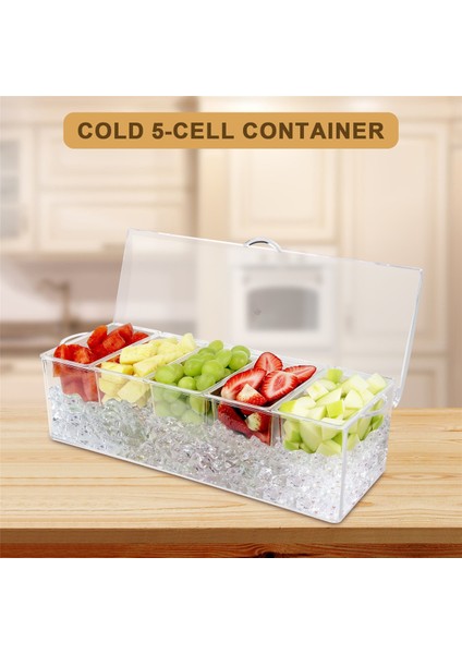 Buz Gibi Soğuk 5 Bölmeli Sos Servis Rafı - 5 Çıkarılabilir Tepsili Servis Tepsisi Kabı (Yurt Dışından) fırsatları