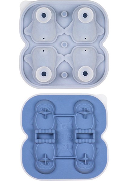 Penguen Buz Küpü Kalıbı, Eğlenceli Şekilli Buz Küpü Tepsisi, Içecekler, Kokteyller, Buzlu Kahve ve Mavi Için 4 Sevimli Penguen Buz Topu Yapın (Yurt Dışından)