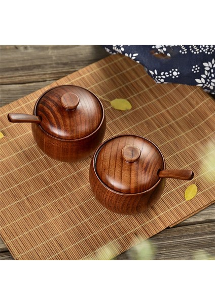 Ahşap Kapaklı ve Kaşıklı 2 Adet Ahşap Baharat Kavanozu, Iskandinav Özlü Tarzı Tuz Kabı, Tuzluk, Baharat Kutusu, Mutfak Gereçleri (Yurt Dışından) fiyatları
