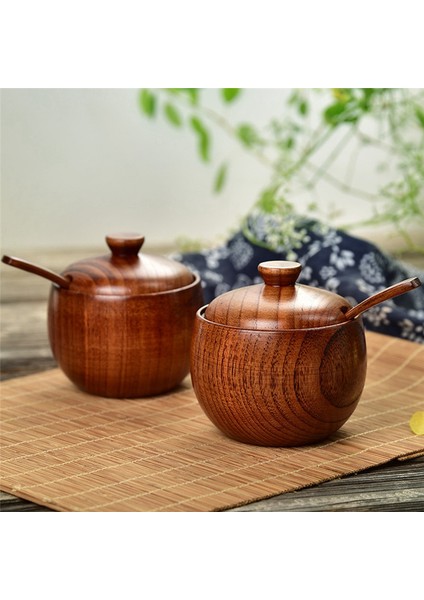 Ahşap Kapaklı ve Kaşıklı 2 Adet Ahşap Baharat Kavanozu, Iskandinav Özlü Tarzı Tuz Kabı, Tuzluk, Baharat Kutusu, Mutfak Gereçleri (Yurt Dışından) indirimleri