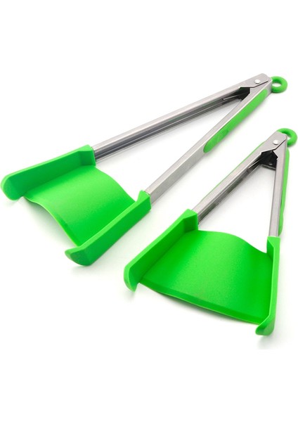Mutfak Spatulası ve Maşası Yapışmaz, Isıya Dayanıklı, Paslanmaz Çelik Çerçeve, Gıda Sınıfı Silikon ve Bulaşık Makinesinde Yıkanabilir Yeşil (Yurt Dışından)