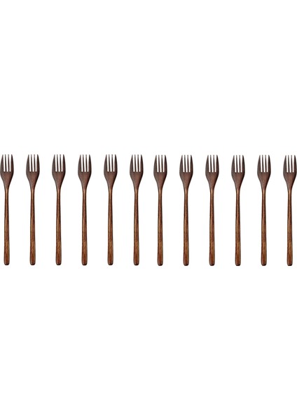 Ahşap Çatal, 12 Parça Çevre Dostu Japon Ahşap Salata Yemek Çatalı, Çocuklar ve Yetişkinler Için Yemek Takımı (Yurt Dışından)